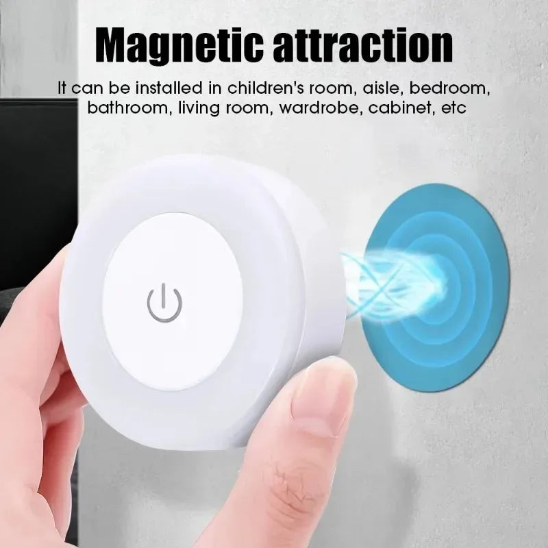 LED Touch Sensor Night Light 3 Modes Dimming Wall Lights Portable USB Rechargeable Night Lamp