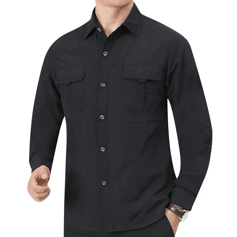 Men's casual loose long-sleeved shirt