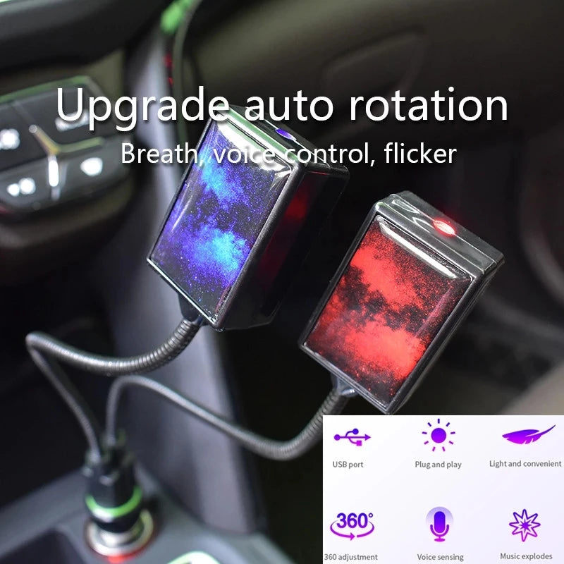 Car Interior Atmosphere Starry Laser Projector Lamp USB Led Roof Car  Decoration