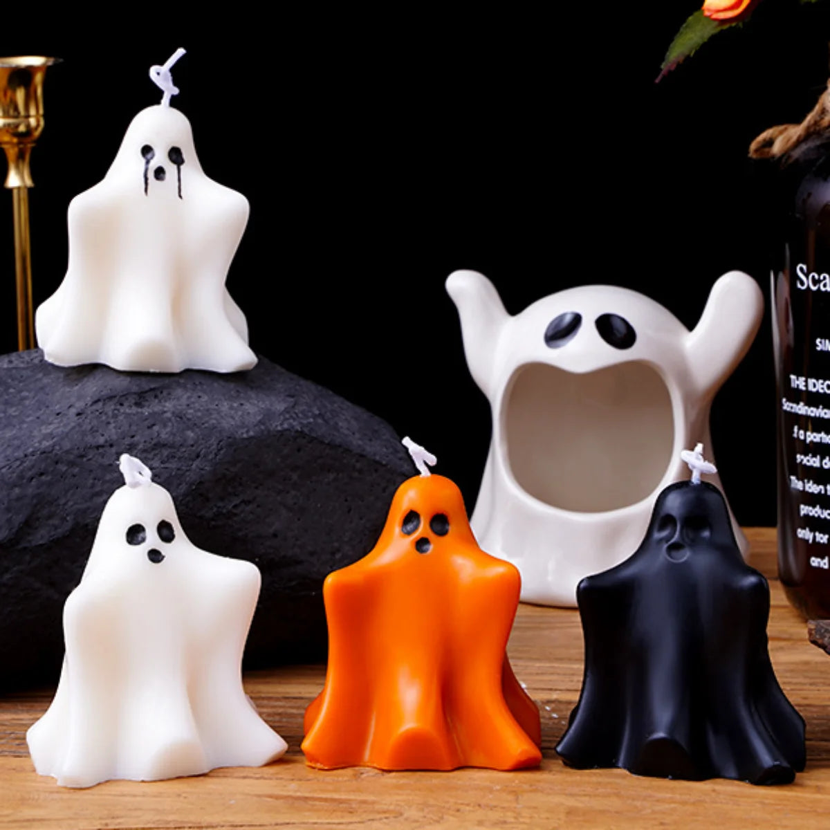 Halloween 3D Ghost Silicone Candle Mold Multi Style Spectre Soap