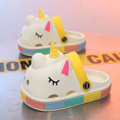 New Summer Beautiful Cute Cartoon Unicorn Slippers Children's Non-Slip Soft Sole Sandals