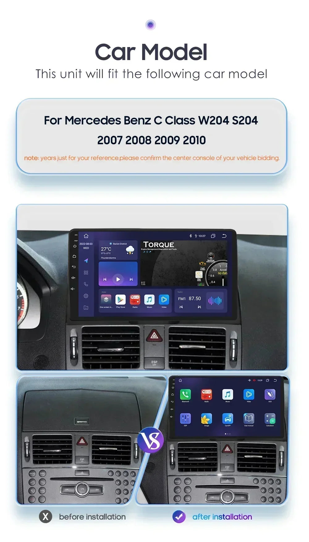 Hizpo 1280x720 Android 12 DSP RDS Car Auto Radio Multimedia Video Player for Mercedes Benz