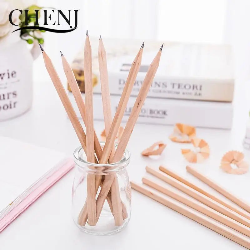 50Pcs Eco Friendly Natural Wood Pencil HB Blank Hexagonal Non-Toxic Standard Pencil