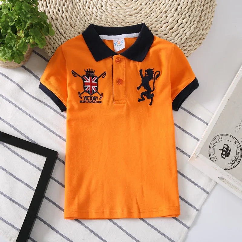 Teens Polo Shirts for Boys Cotton Kids Boy Sports Polo Shirt Tops Lapel Breathable Fabric Tee Children Clothes