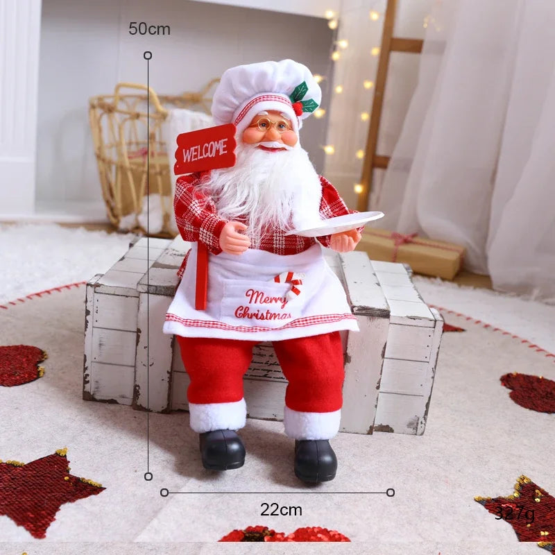 Christmas Decorations Santa Claus Dolls Standing Christmas Figurine Holiday Decoration