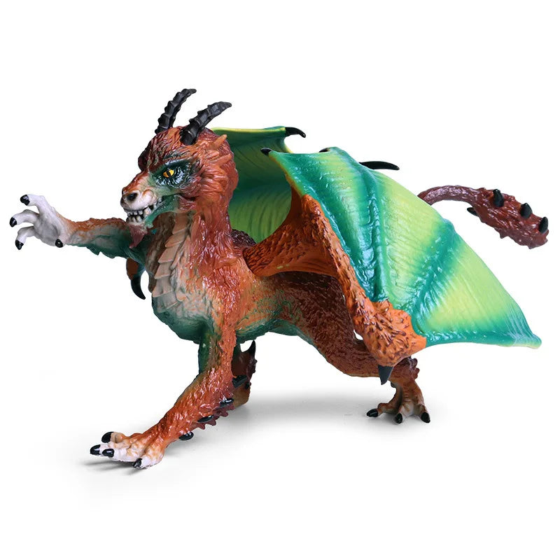 Children solid toy dinosaur model plastic model ornaments ancient mythical animal warcraft dragon wild dragon fire dragon