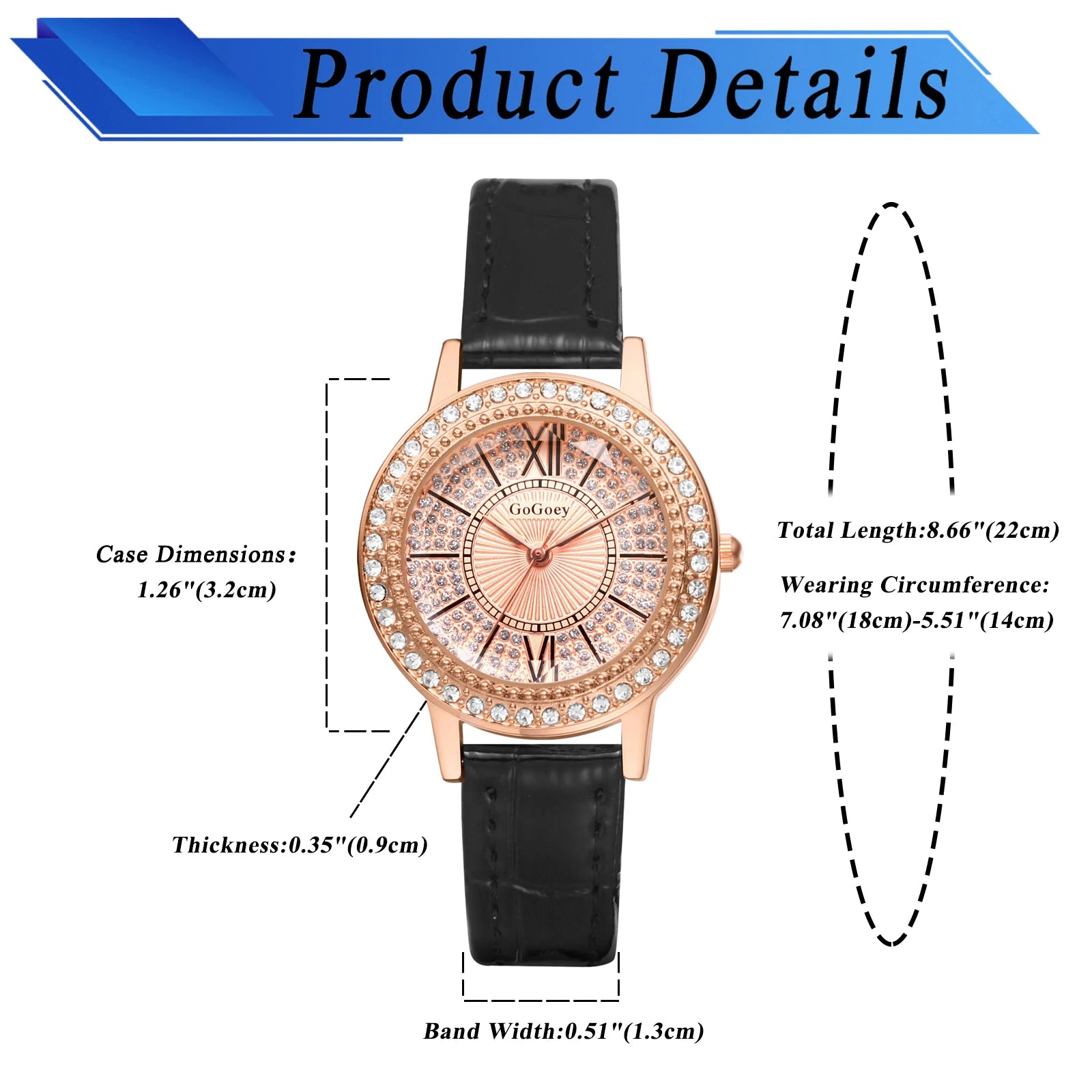 Diamond Leather Women's Watch Premium PU Smooth Strap Quartz Delicate Women's Watch for Valentine's Day Gift