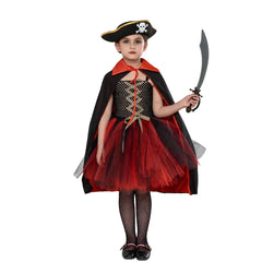 Pirate Halloween Costume Red Black Little Girls Pirate Tutu Dress