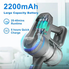Cordless Vacuum Cleaner, 6 in 1 Ultra-Lightweight Stick Vacuum, 2200mAh Battery