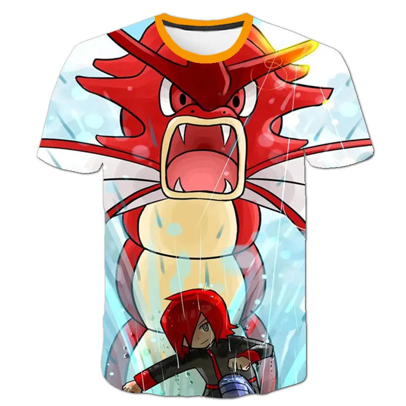 Children T-shirts Kids Tops Pokemon T Shirt Boys Short Sleeve Pikachu Tshirt Girls Clothes Tees Summer Casual Wear Girl T-shirt