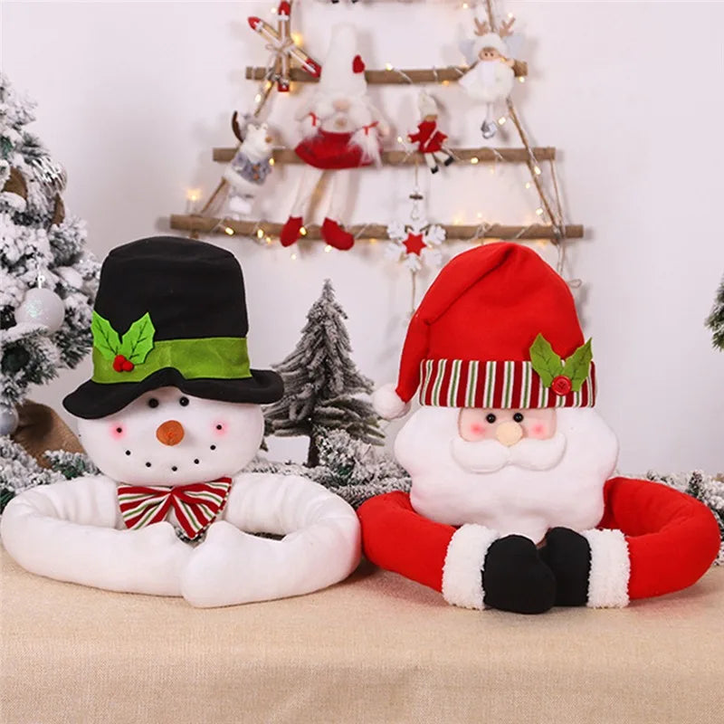 Cute Hugs The Tree Doll Santa Claus Snowman Christmas Tree Ornament Festive Decor Noel Atmosphere Cloth Xmas New Year 2022