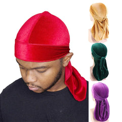 New Unisex Velvet Durags Bandana Turban Hat Men & Women