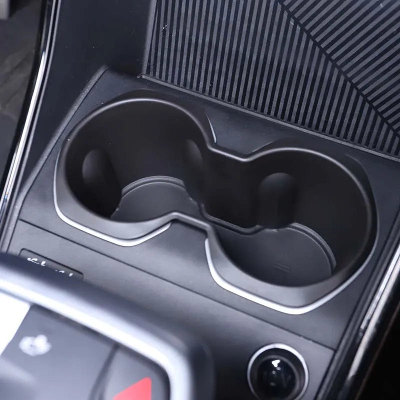 For BMW X1 U11 2023-2024 TPE Black Car Center Console Water Cup Holder Storage Box Car Interior Accessories