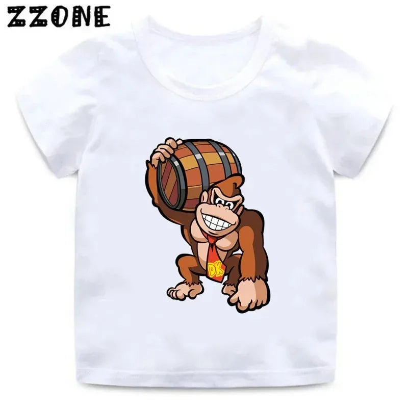 Donkey Kong Country Graphic Cartoon Kids T-Shirts