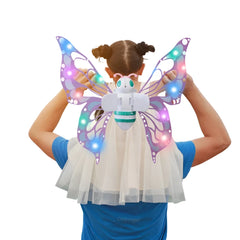 Electric Butterfly Wings Moving Elf Wing with Light Fairy Wings for Kids Birthday Christmas Cosplay Dress Up Angel Girls Toy