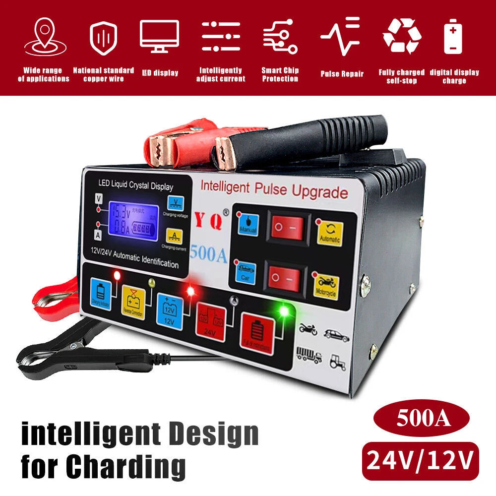 500A High-Power Car Battery Charger