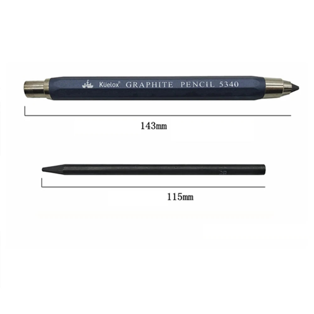 2B 4B 6B 8B HQ Alloy Metal Art Drawing Pencil 5.6mm Lead Students Painting Graffiti Mechanical Pencil