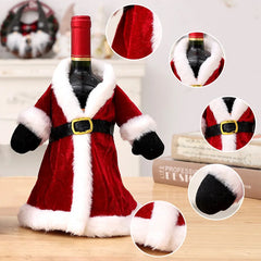 Christmas European And American Style Knitted Faceless Old Man Long Beard Wine Bottle Set