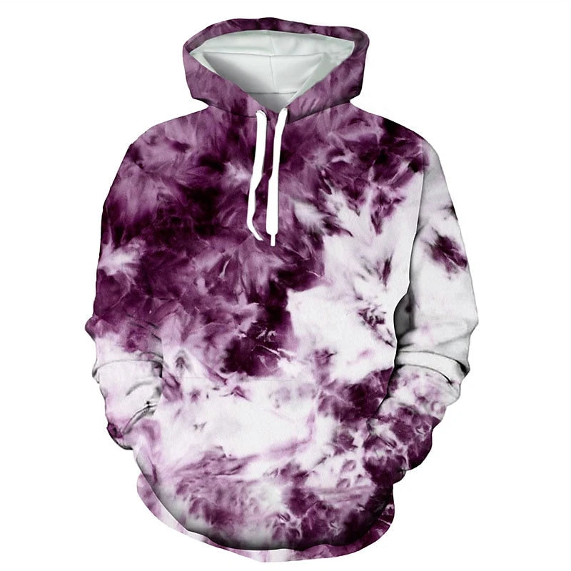 Fashion Tie Dye Pattern men's Hoodie Simple Autumn Long Sleeve men's women's 3D Printed Hoodie