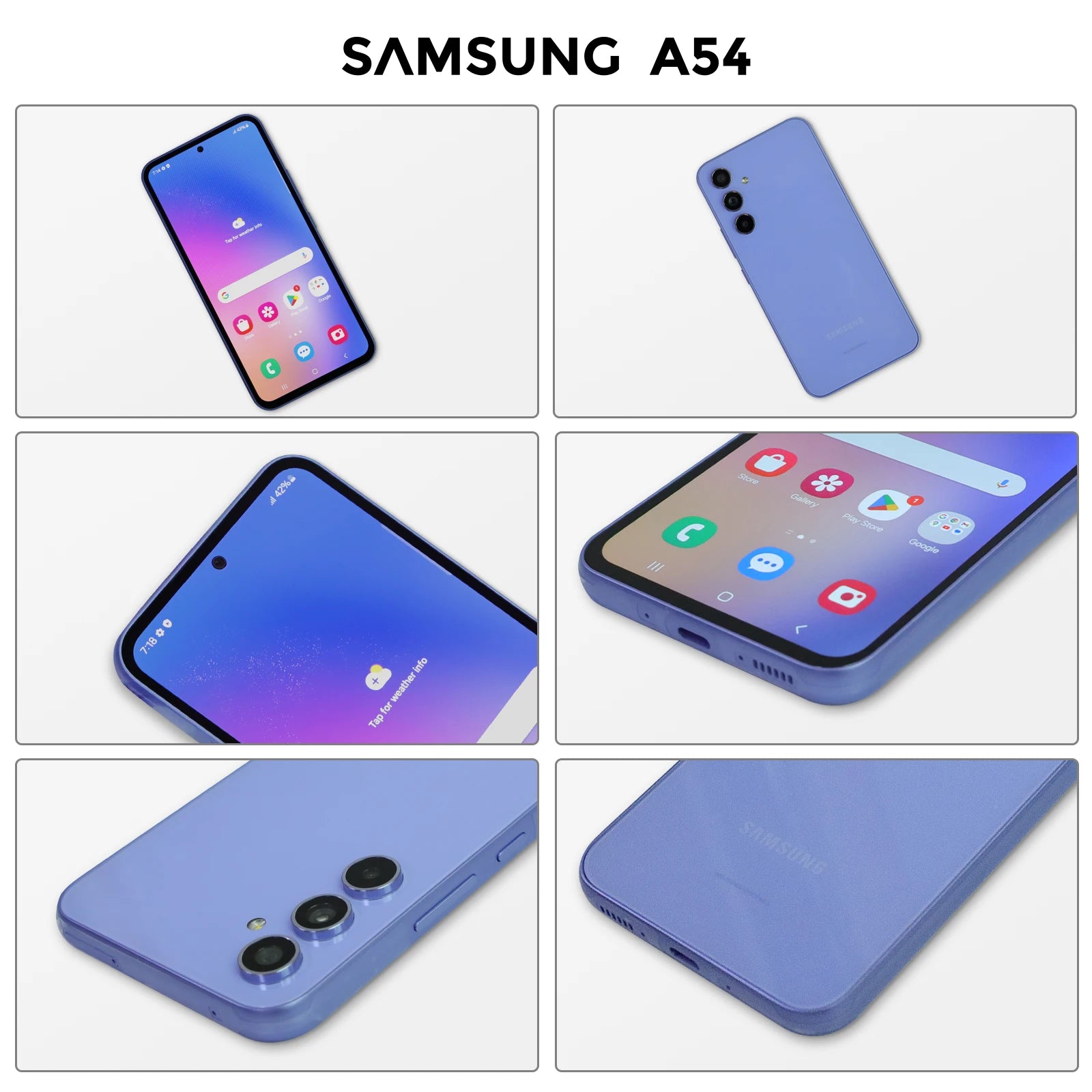 Original New Samsung Galaxy A54 Samsung a54 5G Exynos 1380 6.4" FHD+ Super AMOLED Triple 50MP Camera 5000mAh 25W Fast Charging