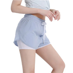 Double Tier Leggings for Gym Shorts Women Clothing Bilayer Ice-cream Sports Female Women' S Pants