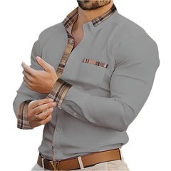 Men's business lapel shirt office casual outdoor street shirt soft and comfortable men's high-quality top large size XS-6XL