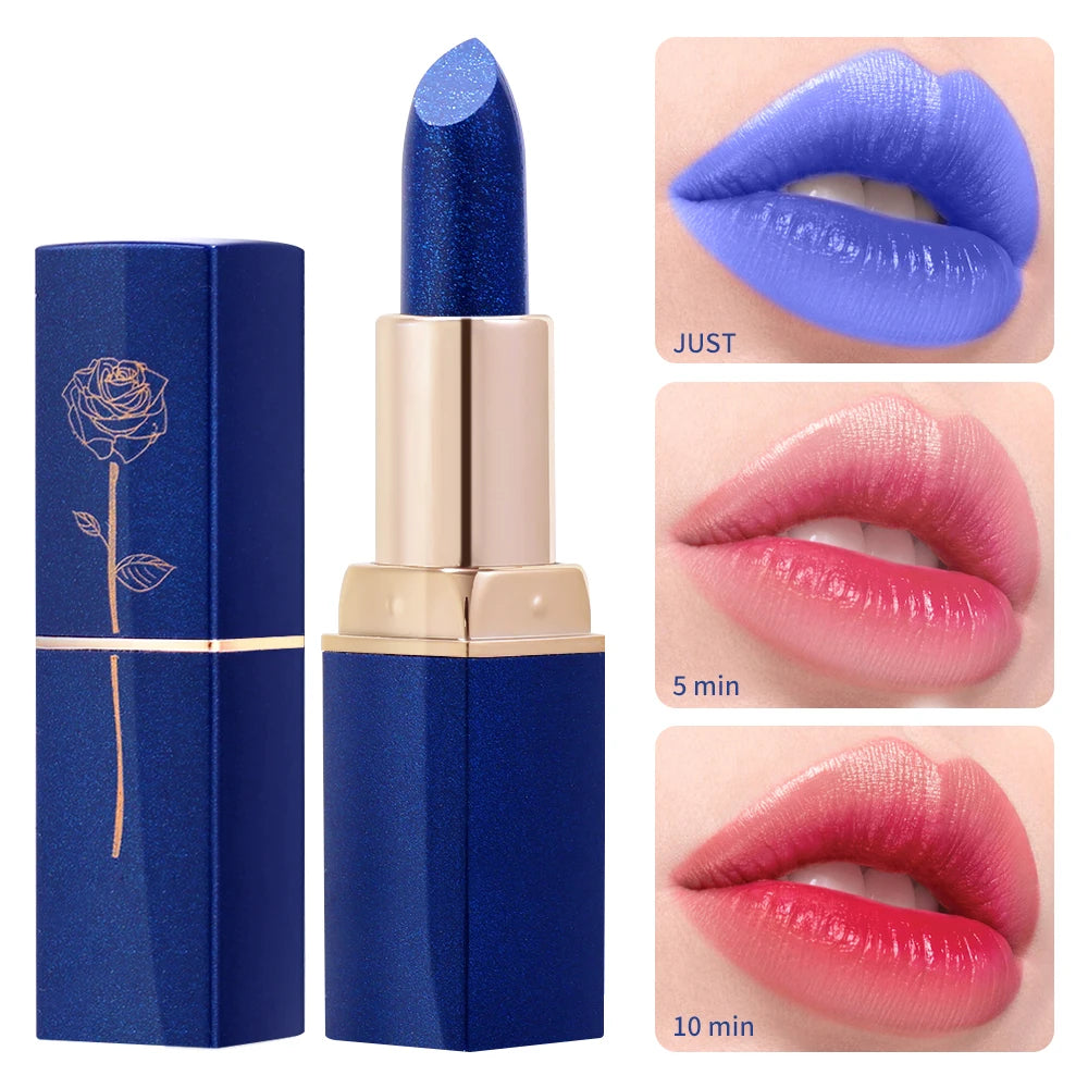 Blue Rose Lipstick Makeup Temperature Color Changing Lipstick