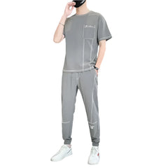 Men's Clothing Sweatpants T Shirt Man Kpop Pants Sets Gym Tracksuit