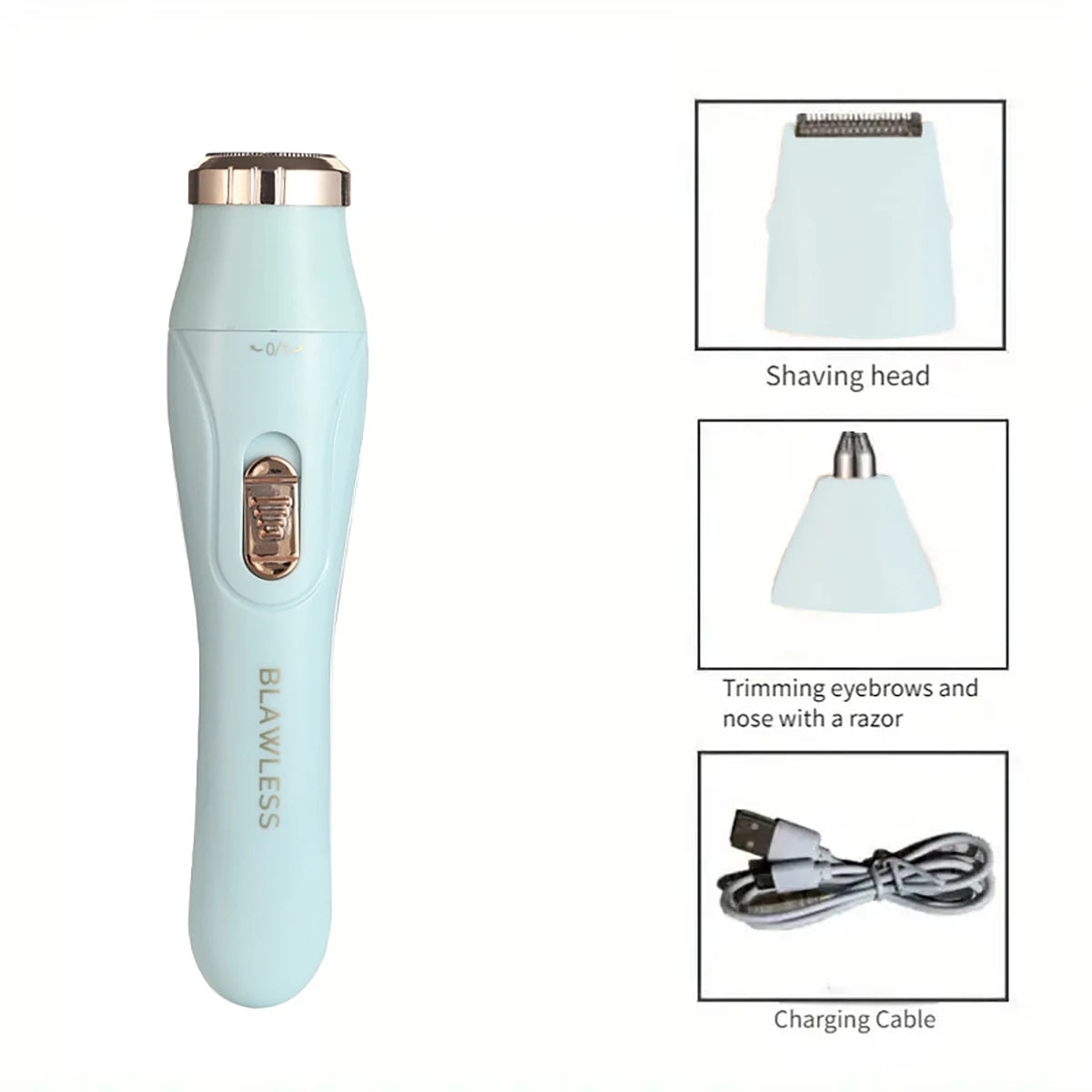 Multifunctional women's shaver USB charging 3-in-1 full-body washing hair removal instrument shaver eyebrow trimmer