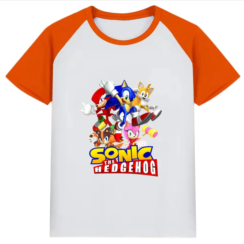 New Cartoon Cute Clothes Summer Kids Boys Sonic 2 T-shirt Printed short sleeve Baby Girls T-shirt Sonic Cotton Short Sleeve