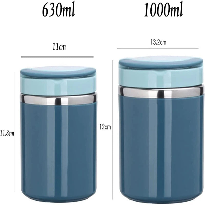 1000ML Stainless Steel Lunch Box Drinking Cup Food Thermal Jar Soup Gruel Insulated Thermos Containers Portable Bento Lunchbox