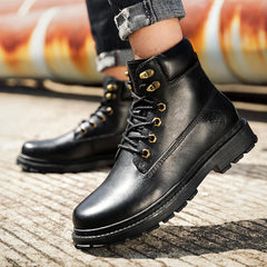 Leather Men Boots lace up Outdoor Sports Non-slip High-top Hiking Shoes for Men