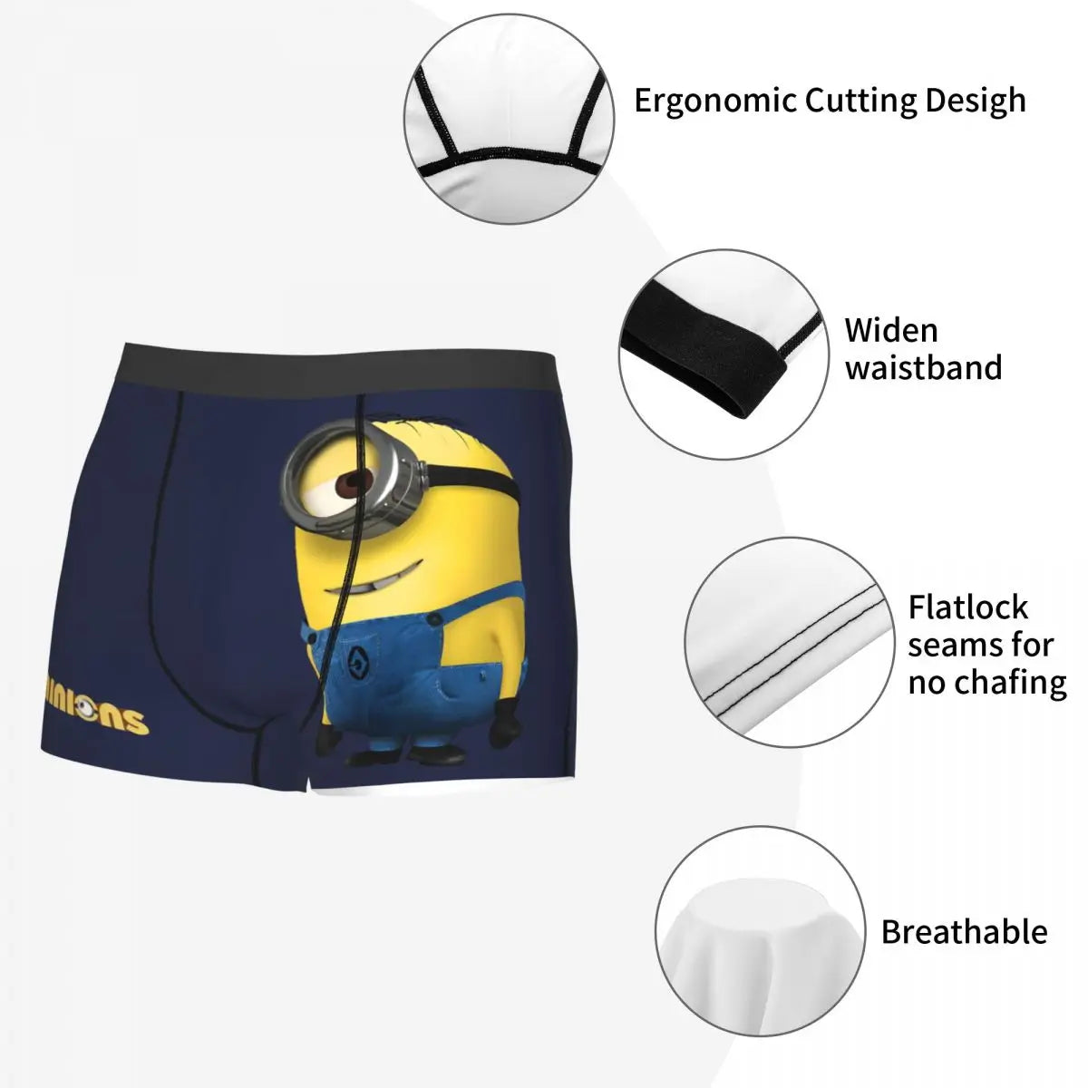 Despicable Me Minions Cute Minions Underpants Breathbale Panties Male Underwear Comfortable Shorts Boxer Briefs