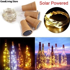 Solar Energy Cork Wine Bottle Lights LED Strings Copper Wire Colorful Fairy Lights String