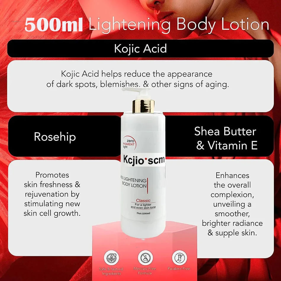 500ml Fast Whitening Cream For Dark skin Kojic Sen Moisturizing Lightening Body Lotion Skin Care