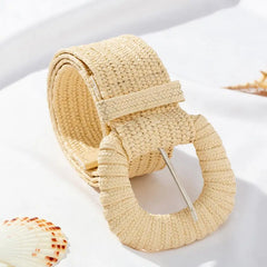 Women Casual Belt Wide Elastic Straw Woven Belt A Stylish Stretchy Clothing Accessory for Women's Dresses Jeans Boho Fashion