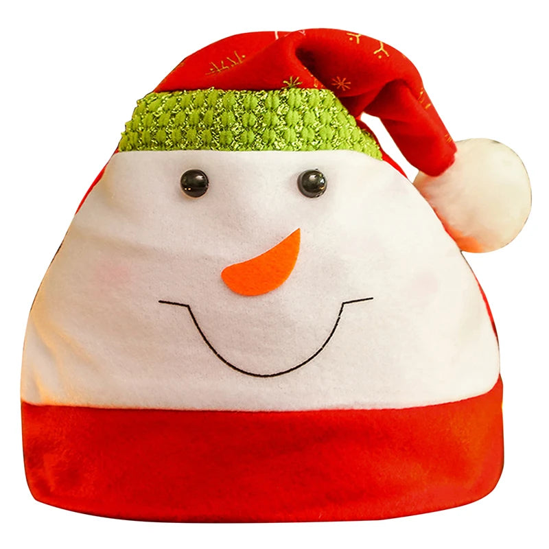 Christmas Hat New Year Cap Cute Cartoon Snowman ElK Hats For Children Adult Xmas Gift Decoration Performance Hats