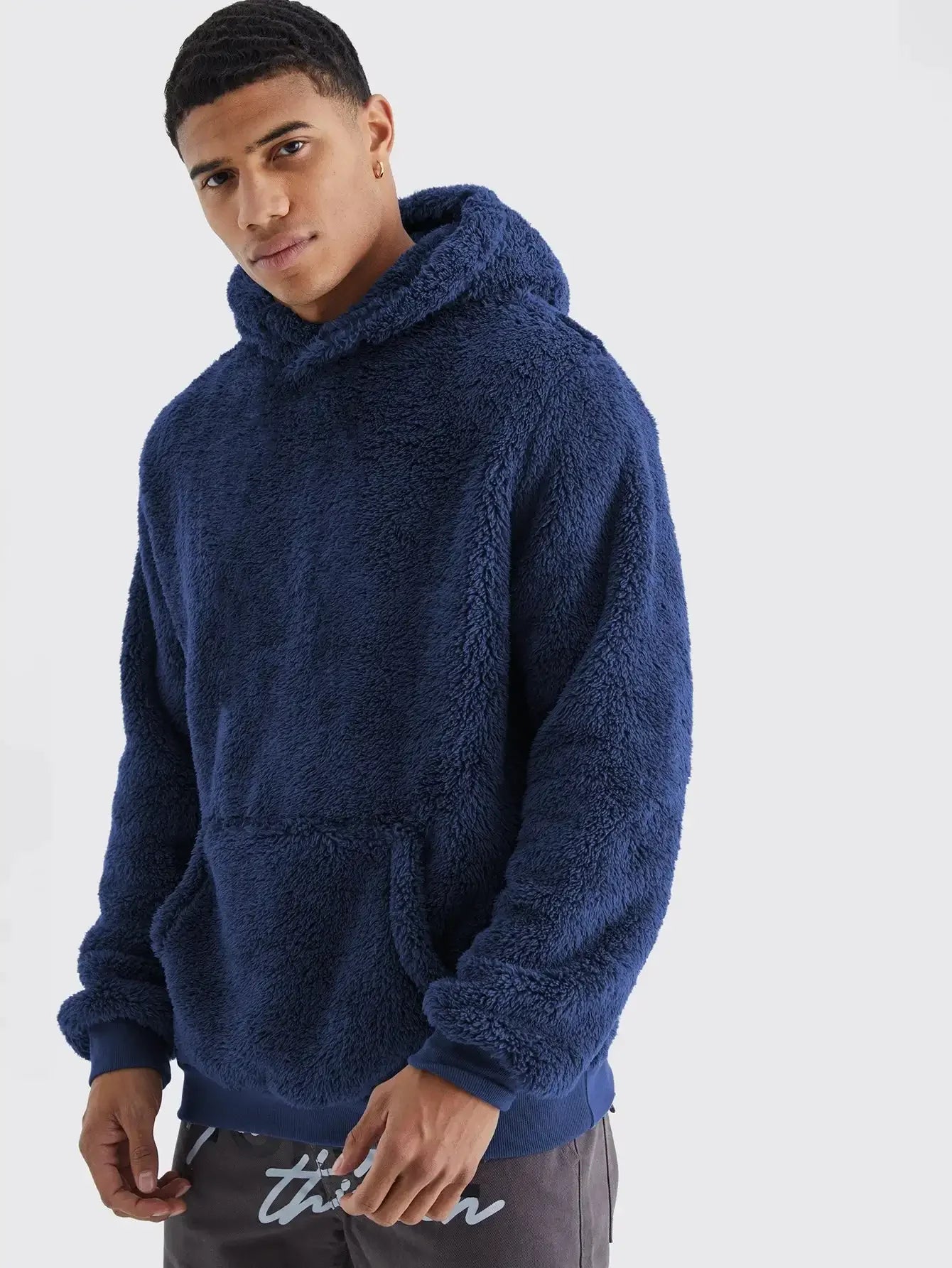 Warm Fluffy Hoodies Winter Double-sided Velvet Homewear Hooded Sweater Men's Lamb Wool Winter Jumper Pullover Casual Sweatshirts