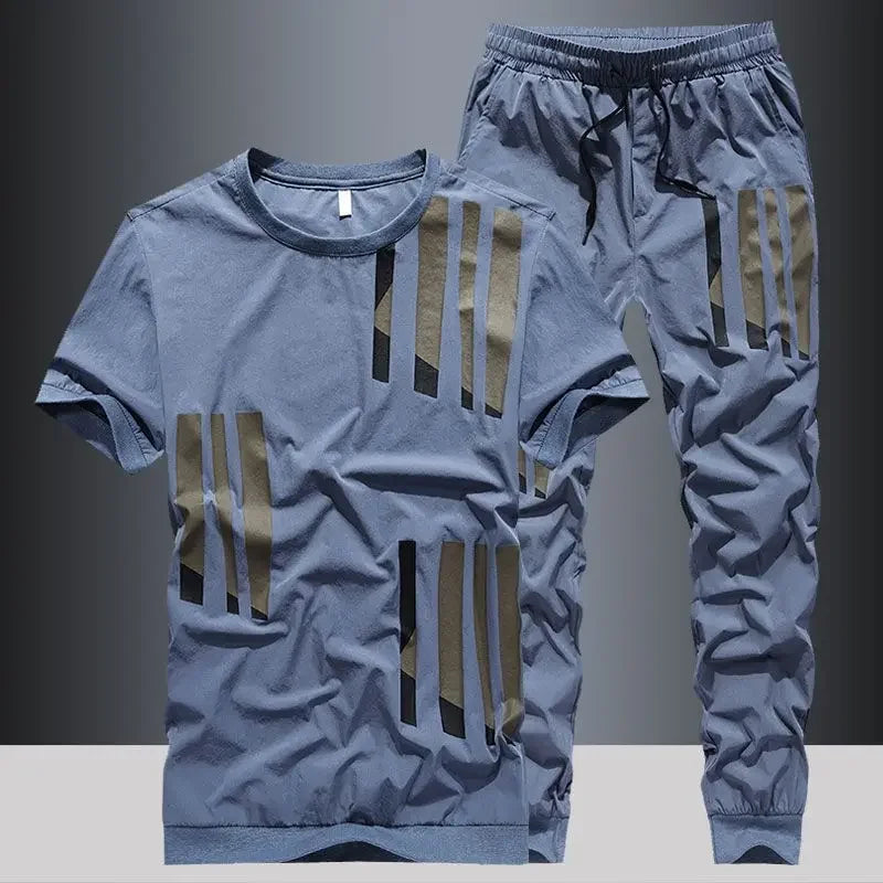 Men's Top Pants Sets Fashion Sports Suits Kpop Sweatpants