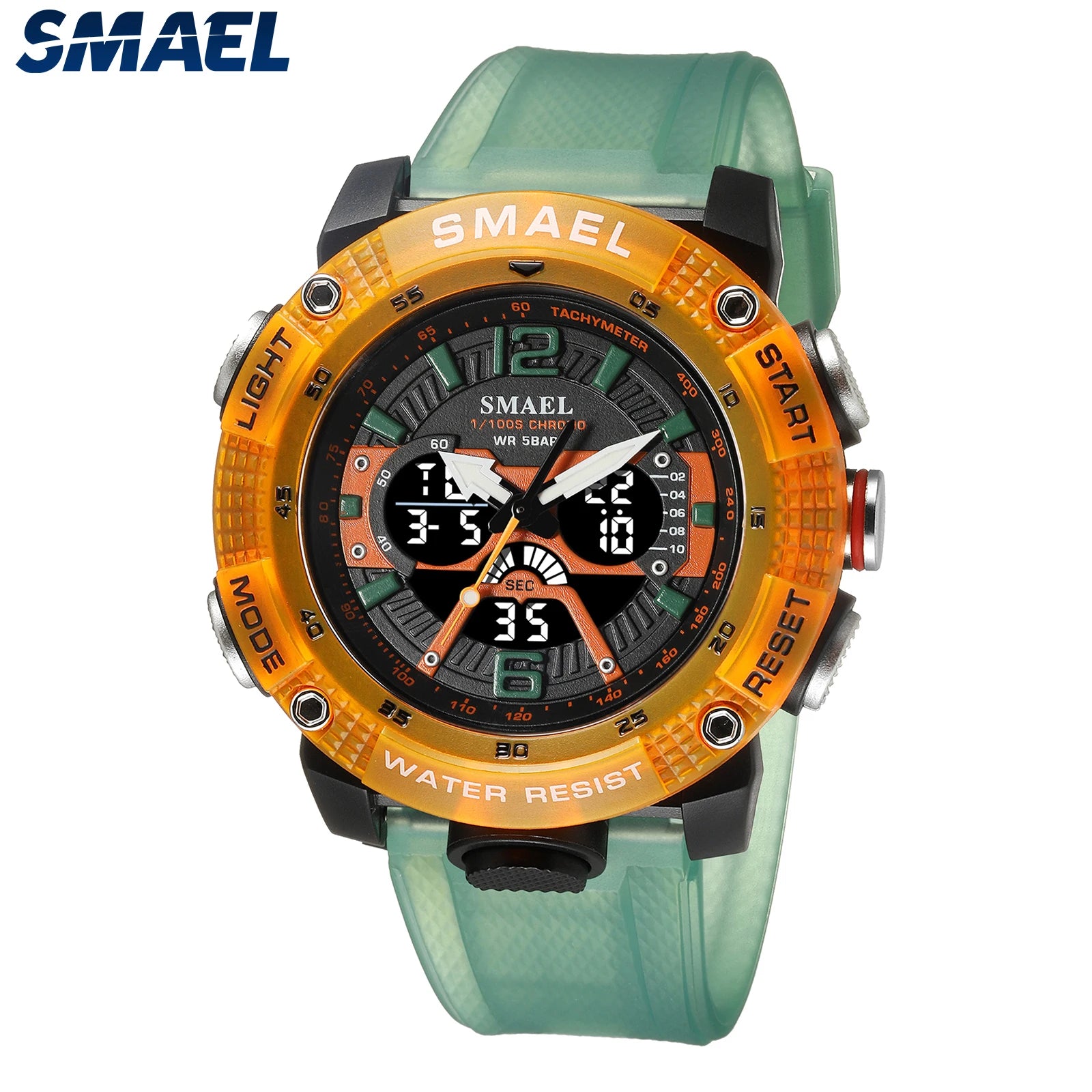 Sport Watches Waterproof SMAEL Male Clock Digital LED Display Quartz Analog Stopwatch