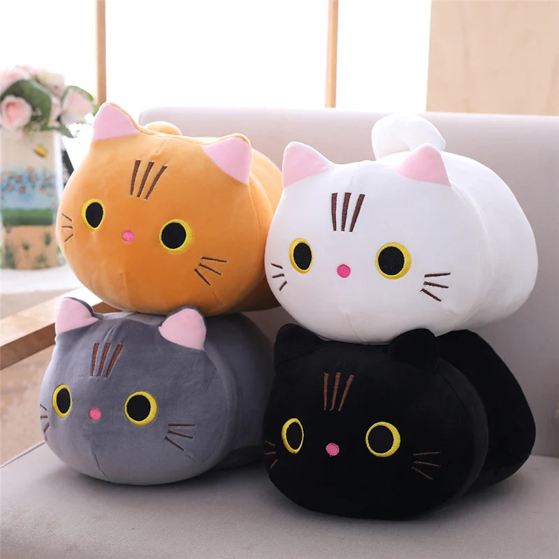 Cute Soft Cat Plush Pillow Sofa Cushion Kawaii Plush Toy Stuffed Cartoon Animal Doll for Kids Baby Girls Lovely Gift