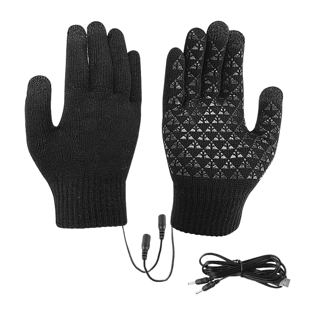 Electric Heated Gloves Winter Warm Gloves USB Touch Screen Gloves Motorcycle Snowboard Cycling Hand Warmer for Driving Skiing