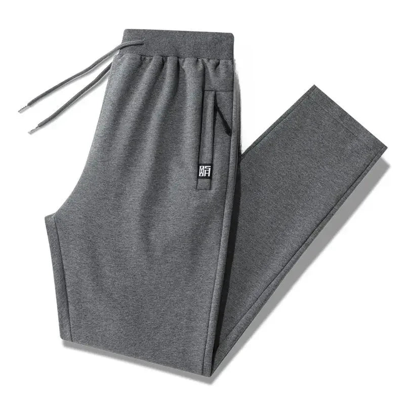 Spring Autumn Casual Versatile Sweatpants New Loose-fit Pocket Zip-up Elastic Straight-leg Pants Trendy Footwear