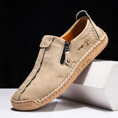 Handmade Leather Men Shoes Casual Slip On Loafers Breathable Leather Shoes