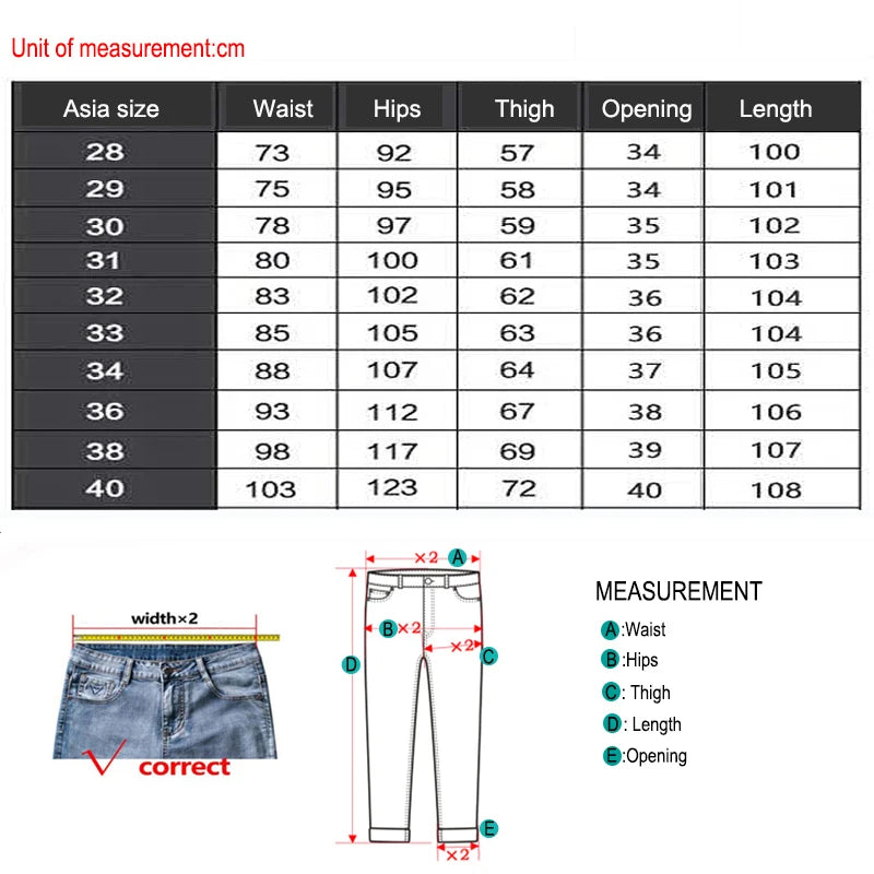 Men Denim Jeans Thin Summer Male Work Pants