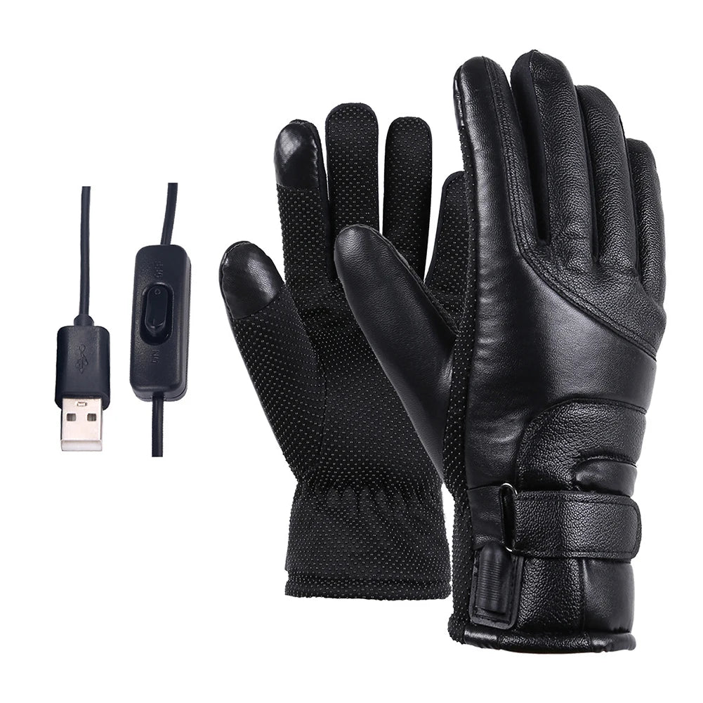 Electric Heating Gloves Men Women USB Charging Touch Screen Gloves Winter Skiing Snowboarding Windproof Warm Hand Heated Gloves