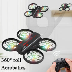 RC Drone with Light Remote Control Aircraft Kids Toy Obstacle Avoidance 360 Rotating Quadcopter with HD Camera