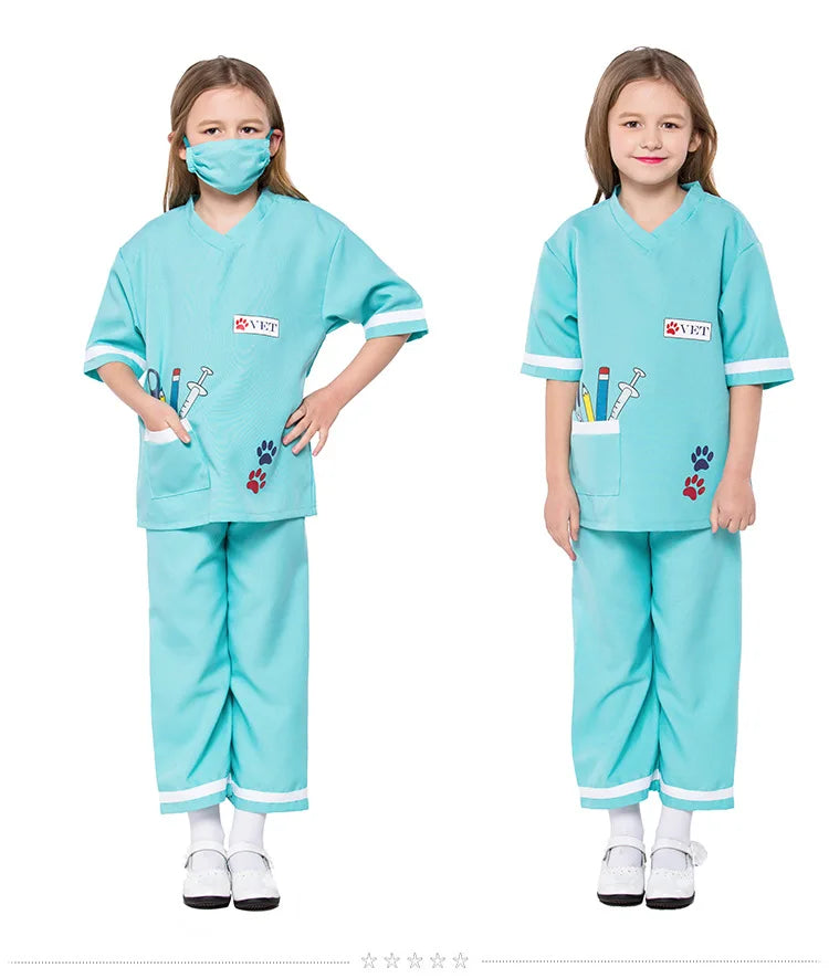 June 1 Children's Day veterinary costume Children's doctor professional experience game costume