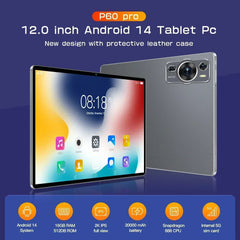 Global 12.0inch IPS Display Tablet P60Pro 16GB+1TB Android13 Google Play 5G Dual Sim 8800mAh Original Tablet Support Language