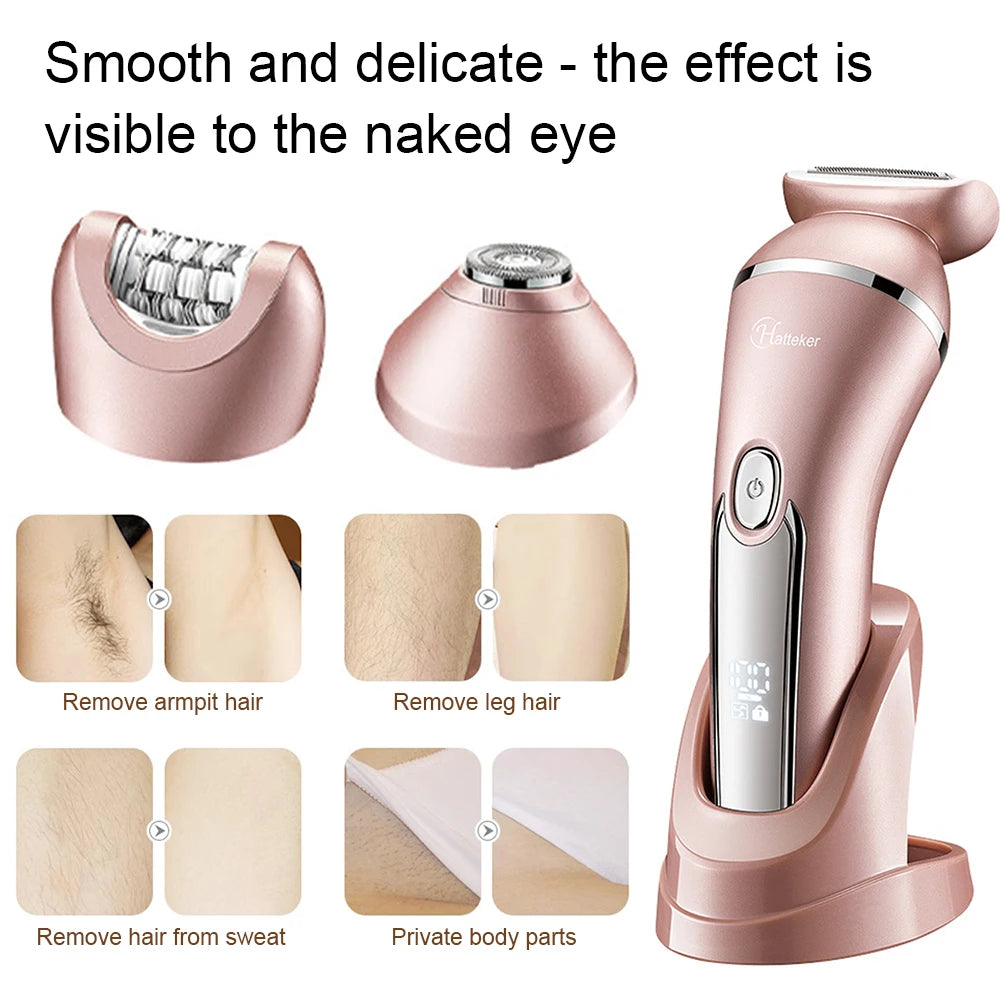 3 In 1 Women's Epilator Electric Hair Remover For Women Painless And Effective Facial Hair Removal Home Razor Shaver Tool